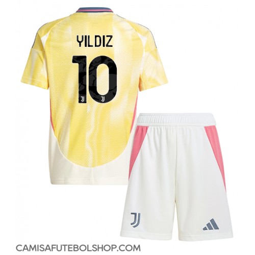 Camisa de time de futebol Juventus Kenan Yildiz #10 Replicas 2º Equipamento Infantil 2024-25 Manga Curta (+ Calças curtas)